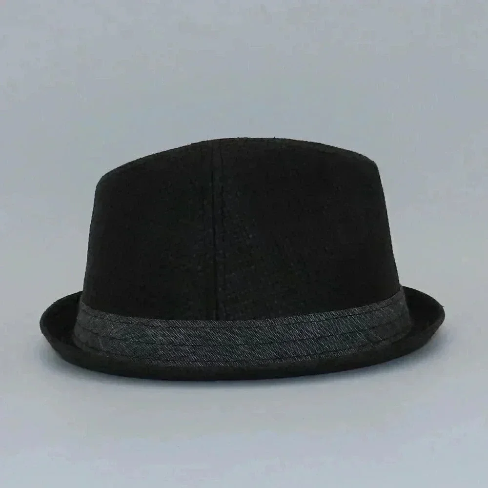 Levi's Men's Twill Band Fedora Hat Gray Woven Straw Paper S/M